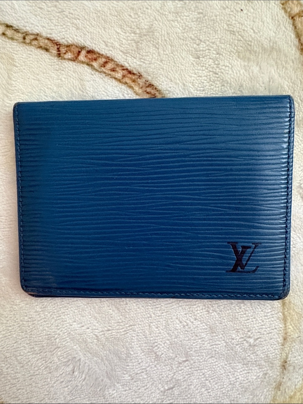 Louis Vuitton Dark Blue Epi Leather Men's Card Case